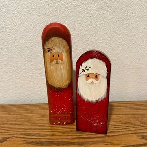 Handpainted Wooden Santa’s